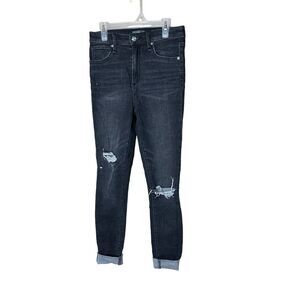Abercrombie &‎ Fitch Simone high rise super skinny distressed knees Size 25/0